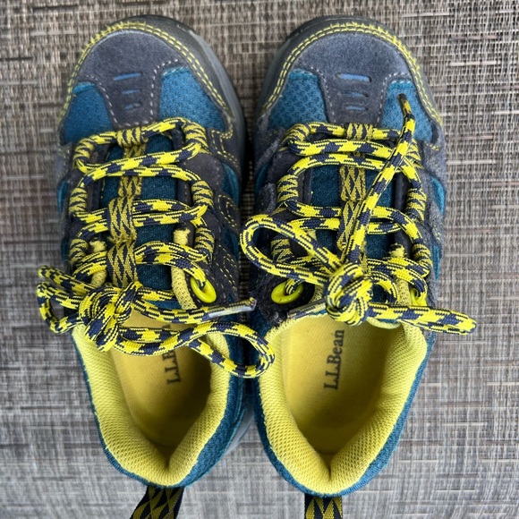 LLBean Toddler Boy’s 10 Blue/Yellow Fabric Athletic Lace Up Hiking Sneakers - Picture 9 of 12
